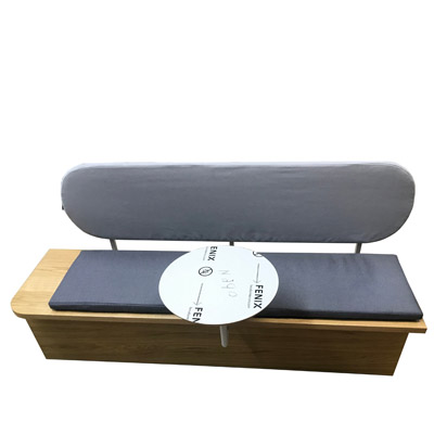 Loungeserie Elversberg Sitzbank mit integrierten Tischen und Theke abschlie�bar und mit Rollen