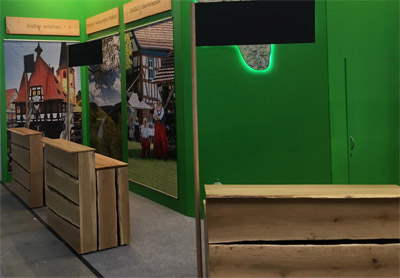 Theke Rustikal aus Eiche mit Totwurmlöchern und Astlöchern